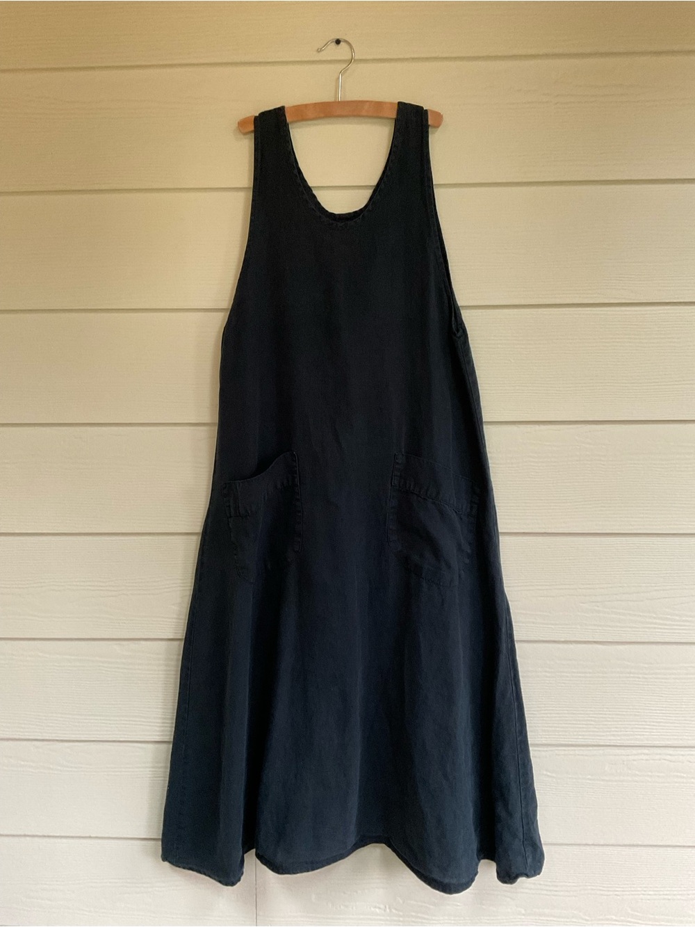 Flax Black Sleeveless Midi A-Line Dress
